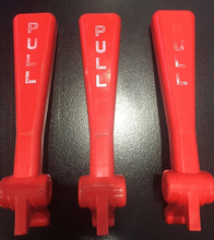 Load image into Gallery viewer, BRAS - Tap Handle Red "PULL" White text - Used