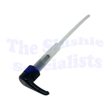 Load image into Gallery viewer, Clear and black liquid pump with a long handle on a white background, branded 'The Slushie Specialists'.
