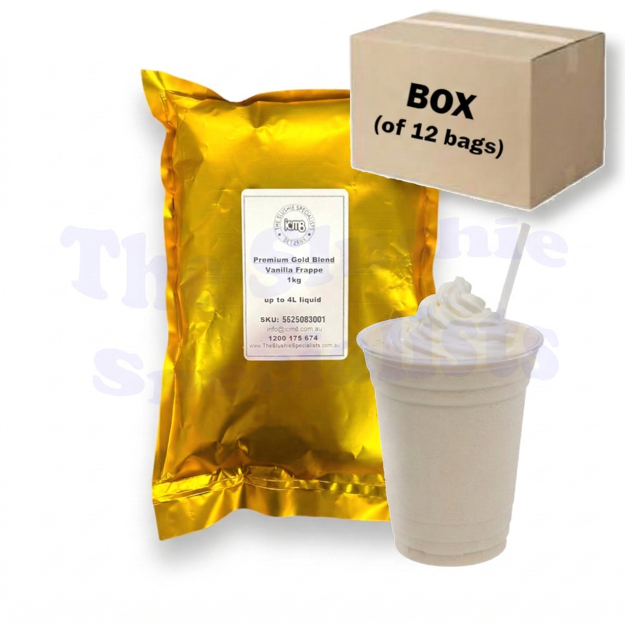 Premium Gold Blend Vanilla Frappe Box 12 – The Slushie Specialists