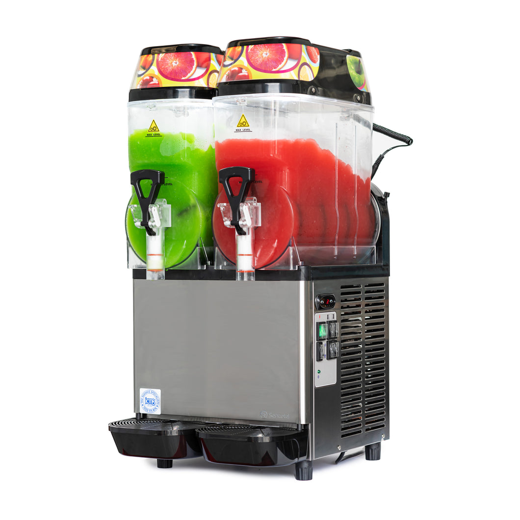 Sencotel Granitime GTO 2FF Twin Bowl Slushie Machine with LED Light Box