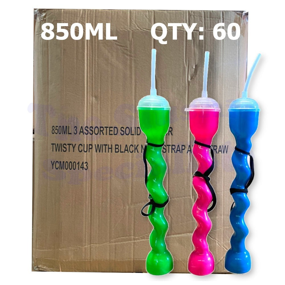 Solid Colour Twisty Sippa Cup 850ml (Box of 60)