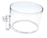 A clear plastic bowl with a spout, likely made of BPA-free plastic, commonly used as a part of a hot chocolate machine.