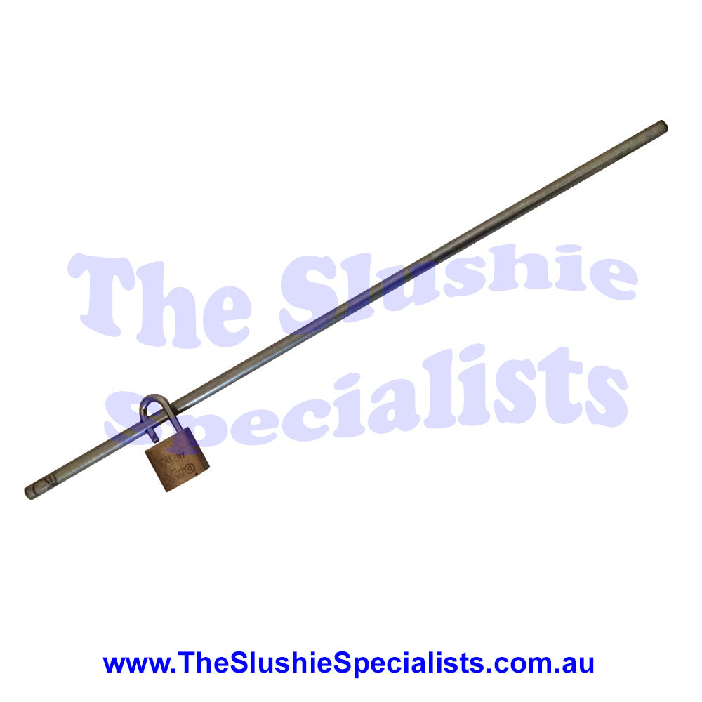 GBG Locking Bar Mechanism with padlock (LMBar) The Slushie Specialists